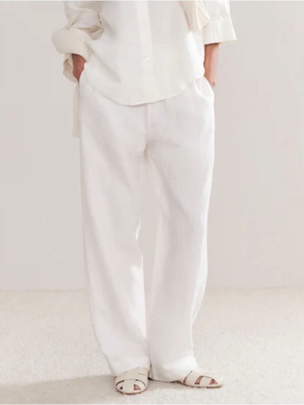 NWT Jenni Kayne Linen Logan Pants in Ivory Coast- S